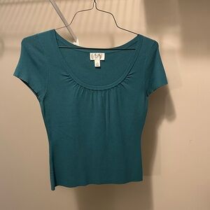 LOFT Teal Short Sleeve Top